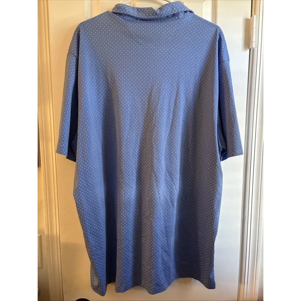 Polo Ralph Lauren Polo Shirt Mens XXL Blue Polka Dot Slim Fit Short Sleeve